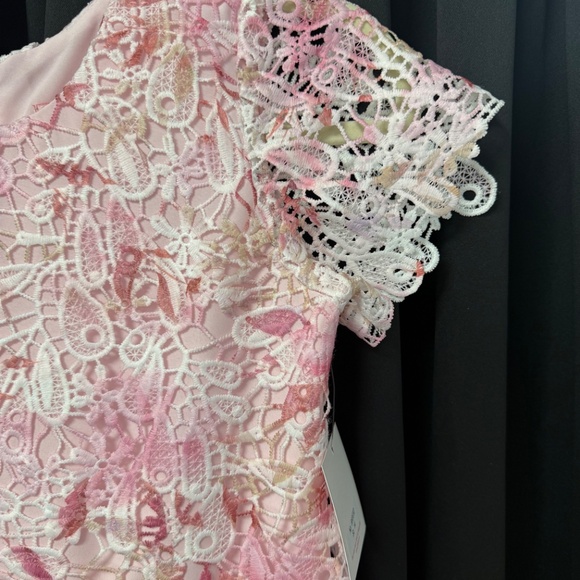 NWT Zoe Ltd Diana Pink Floral Lace Girls Dress 66003D - Picture 3 of 4